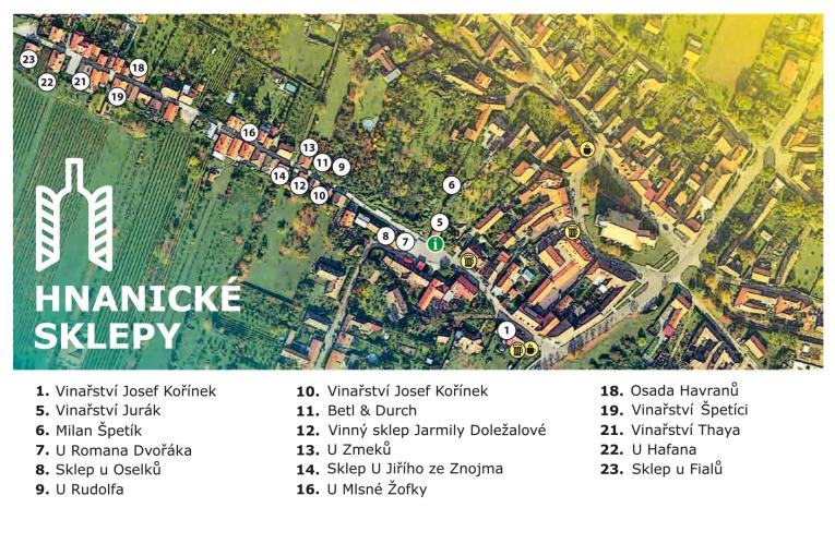 Mapka sklepů Hnanice.